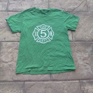 5th birthday fire fighter logo shirt